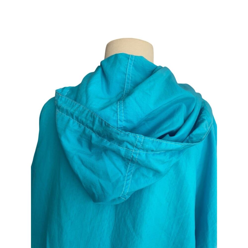 Vintage Venezia Hooded Turquoise Lined Windbreaker Jacket Plus Size 22/24 - Picture 6 of 8